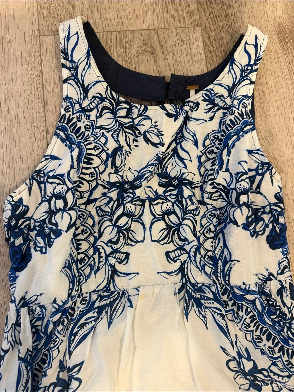 Free People Navy Blue Lace-Trim Camisole
